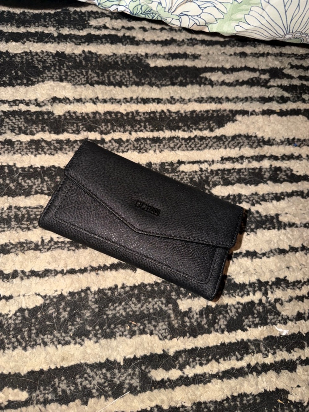 Guess Black Textured Envelope Wallet
